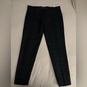 Zara Men's Dark Plaid Trousers